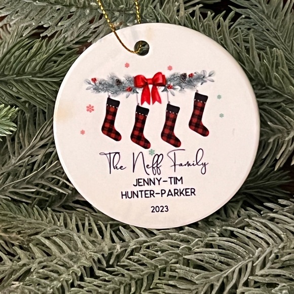 Family Ceramic Round Ornament - Picture 1 of 2